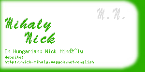 mihaly nick business card